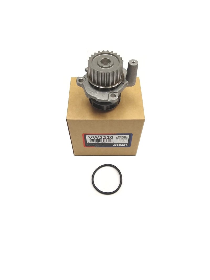 OAW VW2220 Engine Water Pump for Audi VW 1.8L 2.0L L4 on 1999 2000 2001 2002 2003 2004 2005 2006 2007 2008 2009 2010 2011 2012 2013 2014 2015 Jetta, 98-06 Golf Beetle 01-06 Audi A4 TT - Image 1